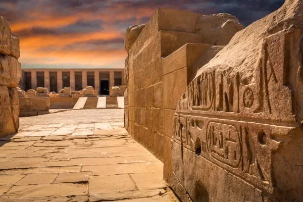 Abydos Temple Egypt exterior view of the Temple of Seti I